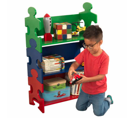 KidKraft Kinder boekenkast puzzel meerkleurig 62,7x29,5x97,2 cm 14400