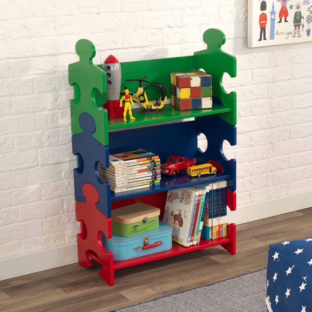 Afbeelding KidKraft Kinder boekenkast puzzel meerkleurig 62,7x29,5x97,2 cm 14400 door Vidaxl.nl