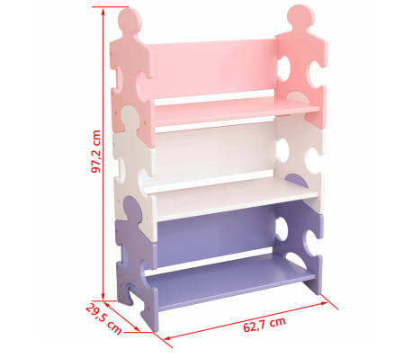 KidKraft Bücherregal Puzzle-Form Pastellfarben 62,7x29,5x97,2 cm 14415