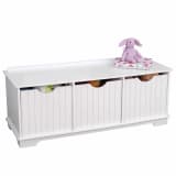 KidKraft Kinder opslagbankje wit 96x39,6x38,7 cm 14564
