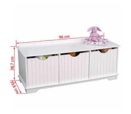 KidKraft Kindersitzbank Aufbewahrung Spielzeugkiste Weiß 96x39,6x38,7cm 14564