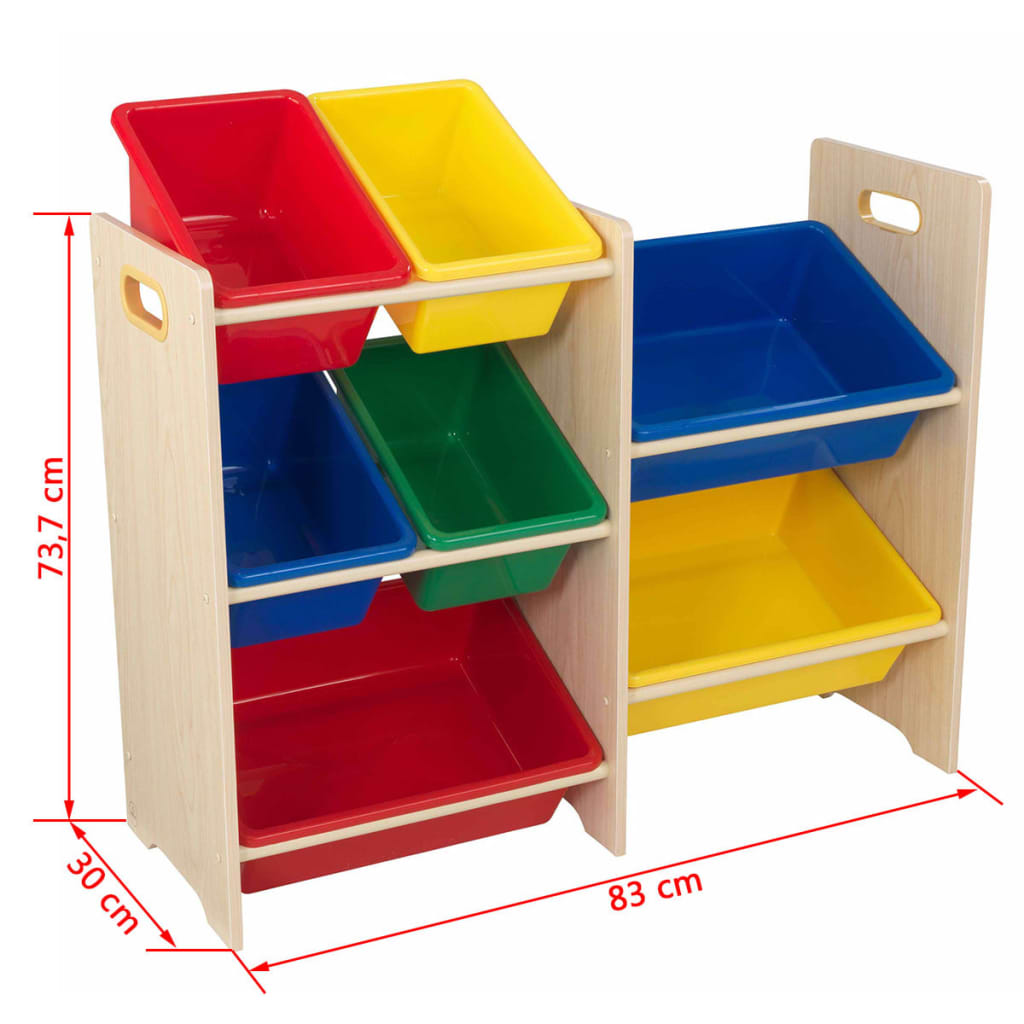 

KidKraft Speelgoed opbergmeubel 7 bakken beige 83x30x73,7 cm 15470
