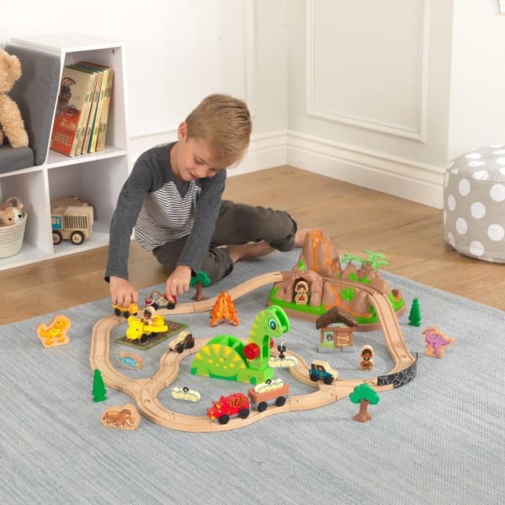 Afbeelding KidKraft Houten treinset met opbergbak Dinosaurus door Vidaxl.nl