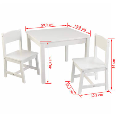 Ongekend KidKraft Kindertafel en stoelen set wit hout 21201 | vidaXL.nl KN-61