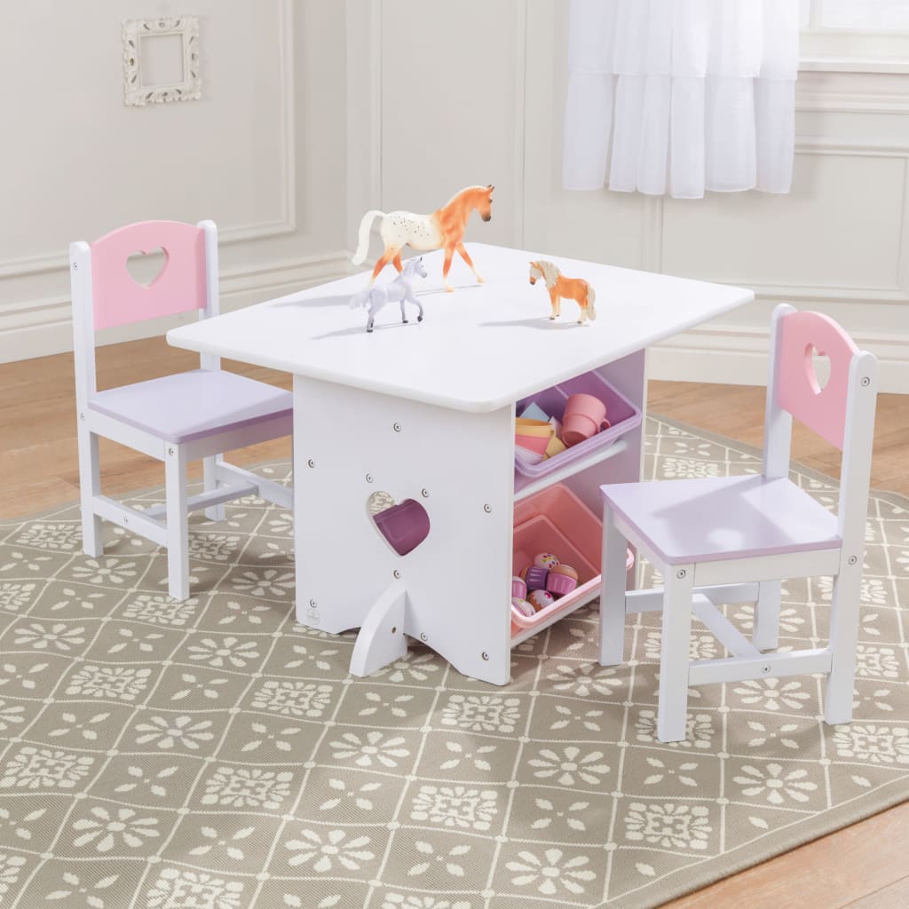 KidKraft Conjunto de mesa e 2 cadeiras com corações