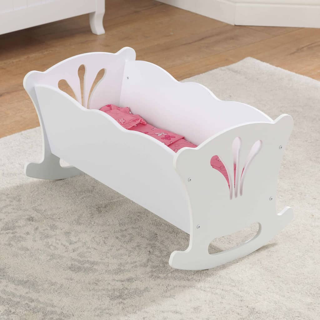 

KidKraft Kleine poppenwieg 54x32,8x29,5 cm wit 60101