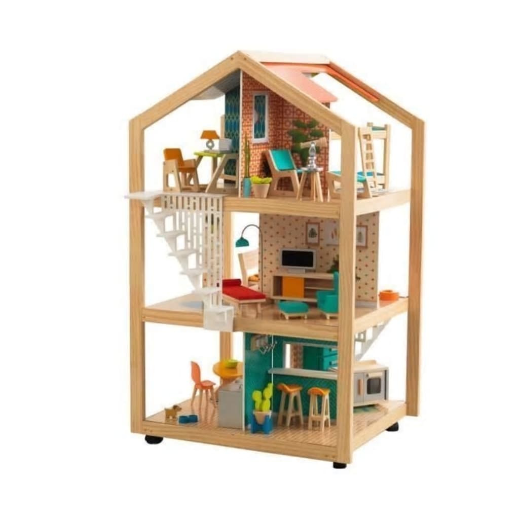 KidKraft So Stylish Mansion poppenhuis met gemakkelijke EZ Kraft Asse