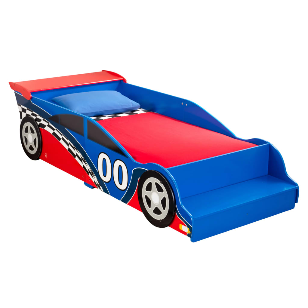 KidKraft Cama para niño con forma de coche Race Car rojo y azul Chico