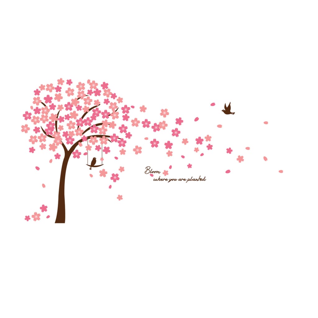 425868 WALPLUS Home Decoration Sticker Cherry Blossom 320x180cm Pink