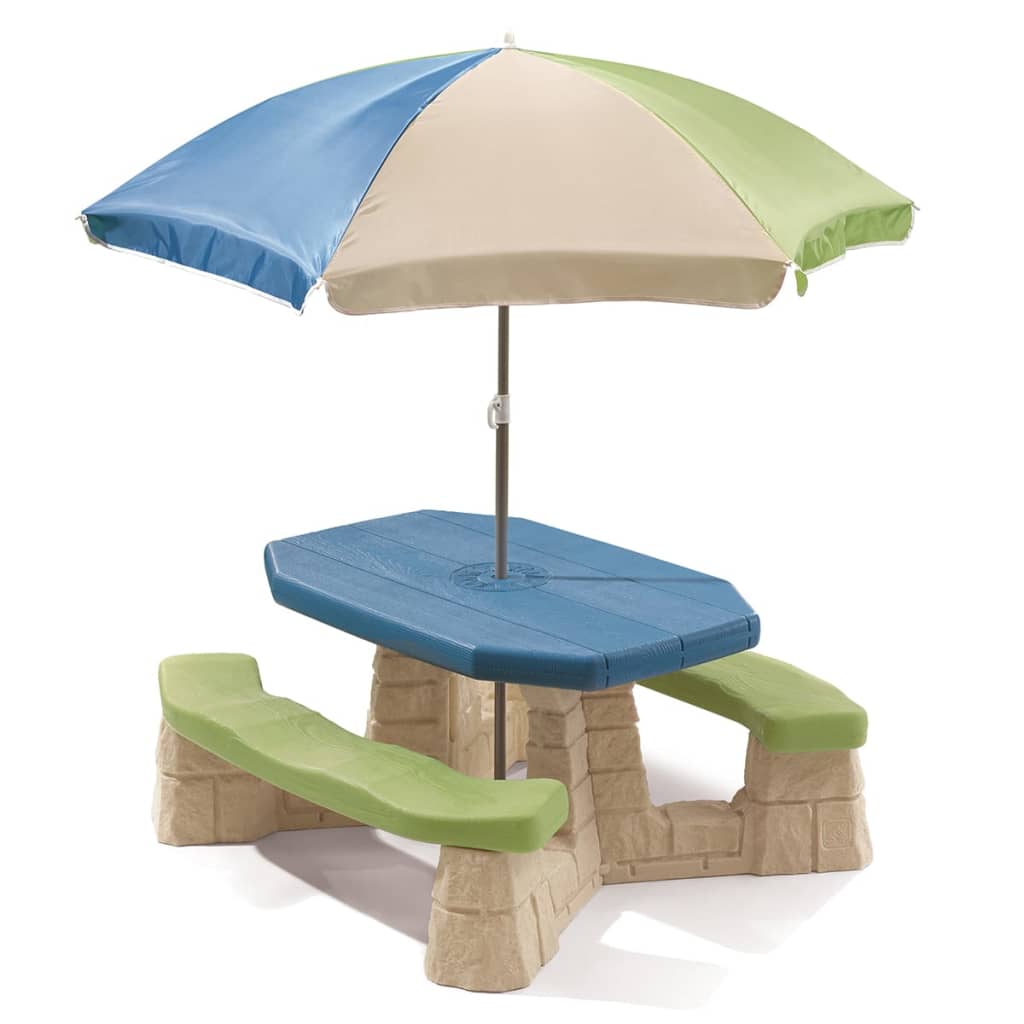 Afbeelding Step2 picknicktafel Playful Picnic met parasol 183 cm door Vidaxl.nl