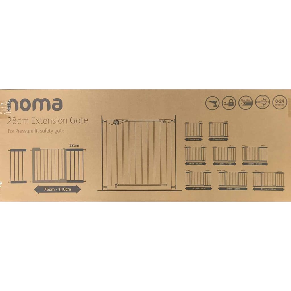 Noma Grindförlängning Easy Pressure Fit 28 cm metall vit 93972