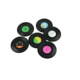 Glassunderlegg - Retro Vinyl plate