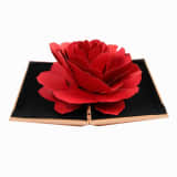 Ringkasten mit 3D Rose in Papier - Rosa
