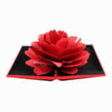 Ringkasten mit 3D Rose in Papier - Rot