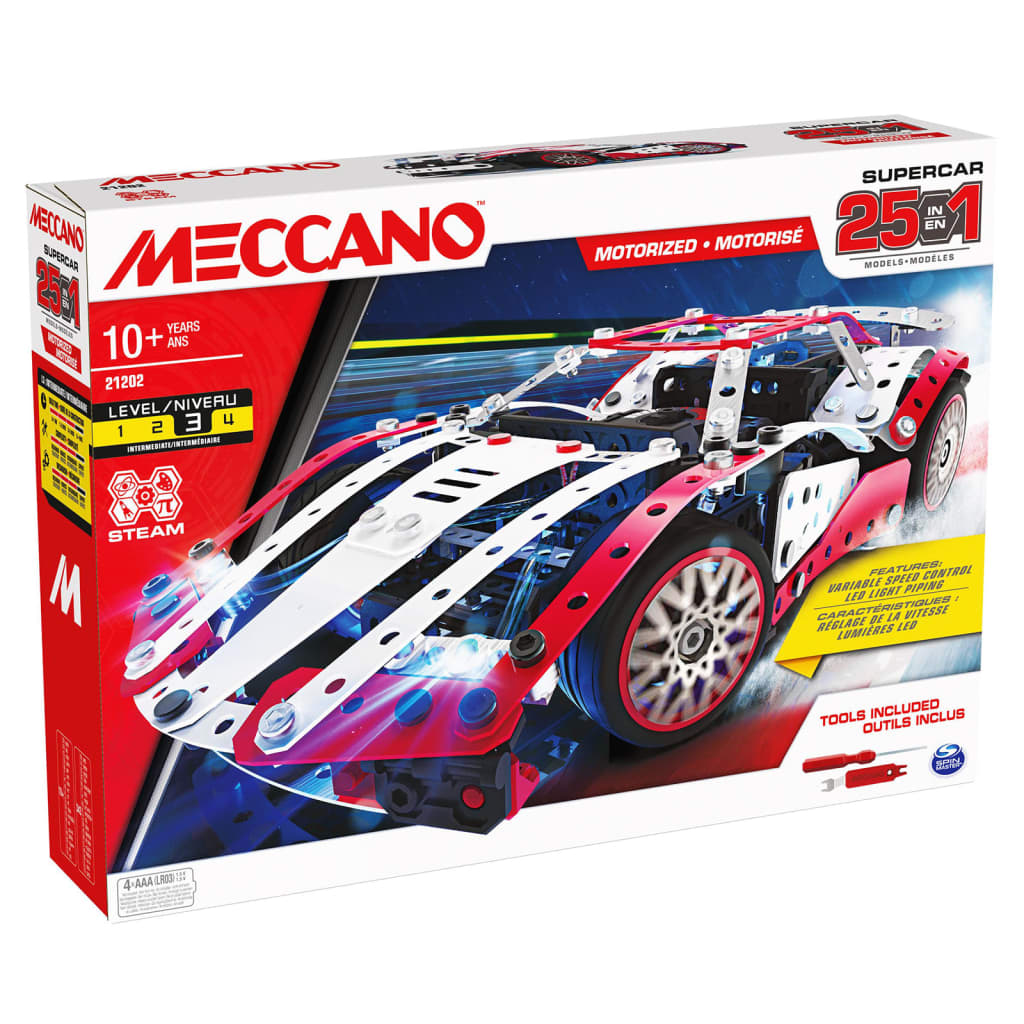 

Meccano Speelgoedautomodelset Supercar 25-in-1