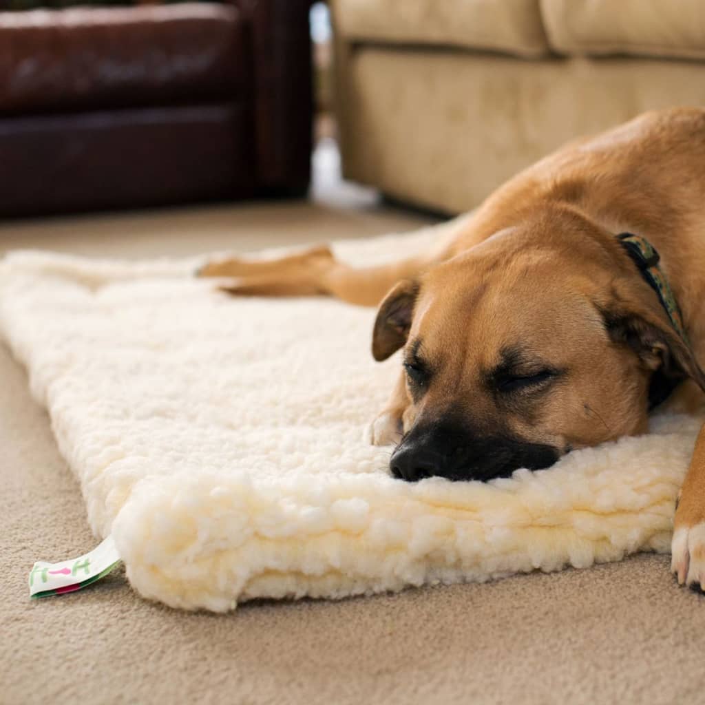 Постелка за домашни любимци флийс S вълненобяла