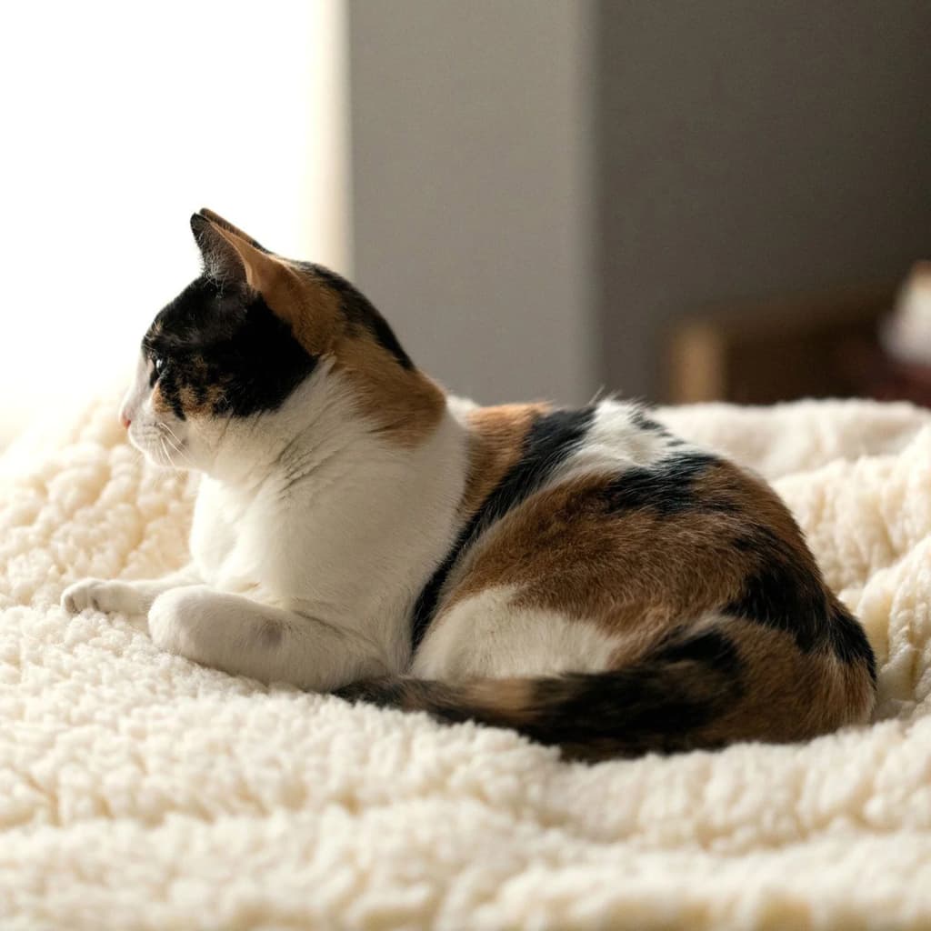 Постелка за домашни любимци флийс XL вълненобяла