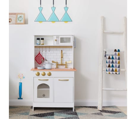 white wooden play kitchen