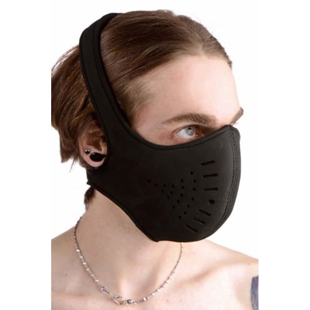 XR Brands - Master Series Neoprene Snap On Face Mask - Black