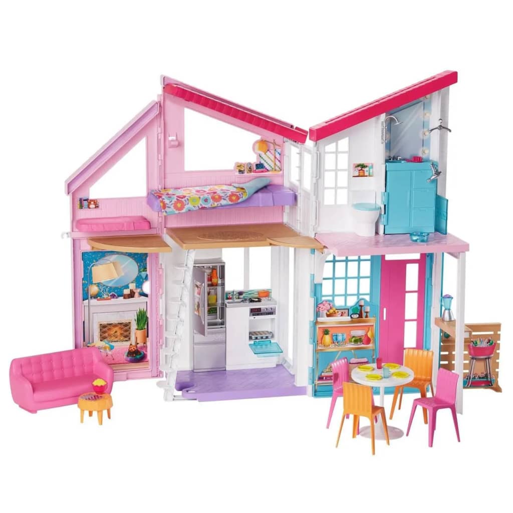 Afbeelding Barbie poppenhuis Malibu meisjes 90 cm roze/wit door Vidaxl.nl