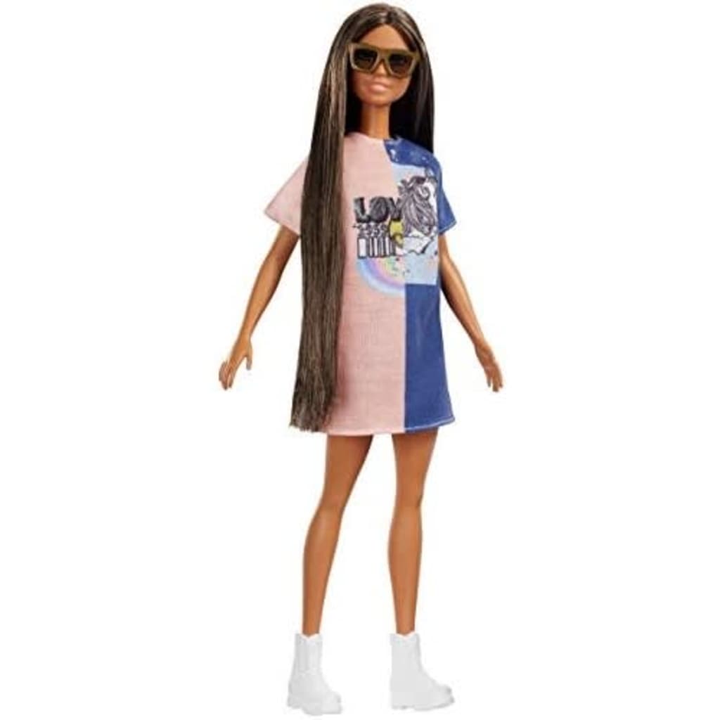Barbie Fashionistas: twee kleuren jurk 29 cm