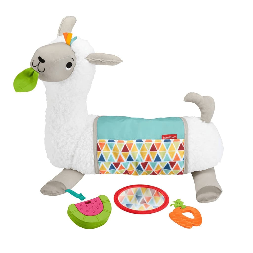 Afbeelding Fisher Price Fisher-Price knuffeldierkussen Tummy Time Lama 43 cm pluche wit door Vidaxl.nl