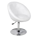 Fauteuil rétro capitonné blanc pied Tulipe chromé