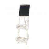 à‰tagère échelle avec ardoise en bois blanc vieilli