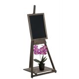 Chevalet étagère tableau mémo en bois marron hauteur 118cm