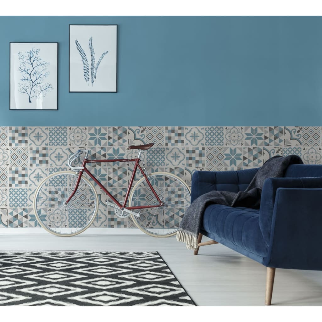 

Grosfillex 9 st Wandpaneel Accent 15,4x120 cm Andaluz blauw
