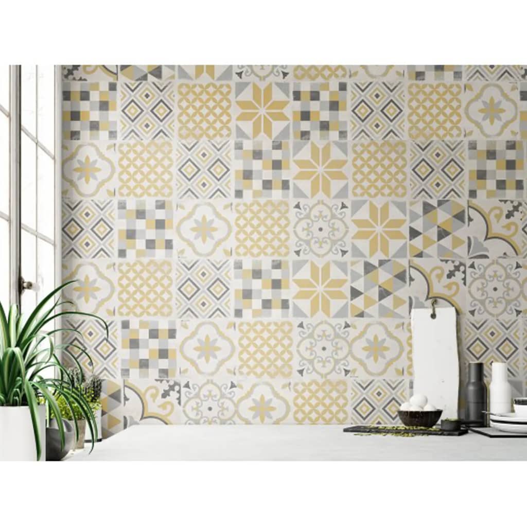 Grosfillex Wallcovering Tile Accent 9 pcs 15.4x120 cm Andaluz Yellow