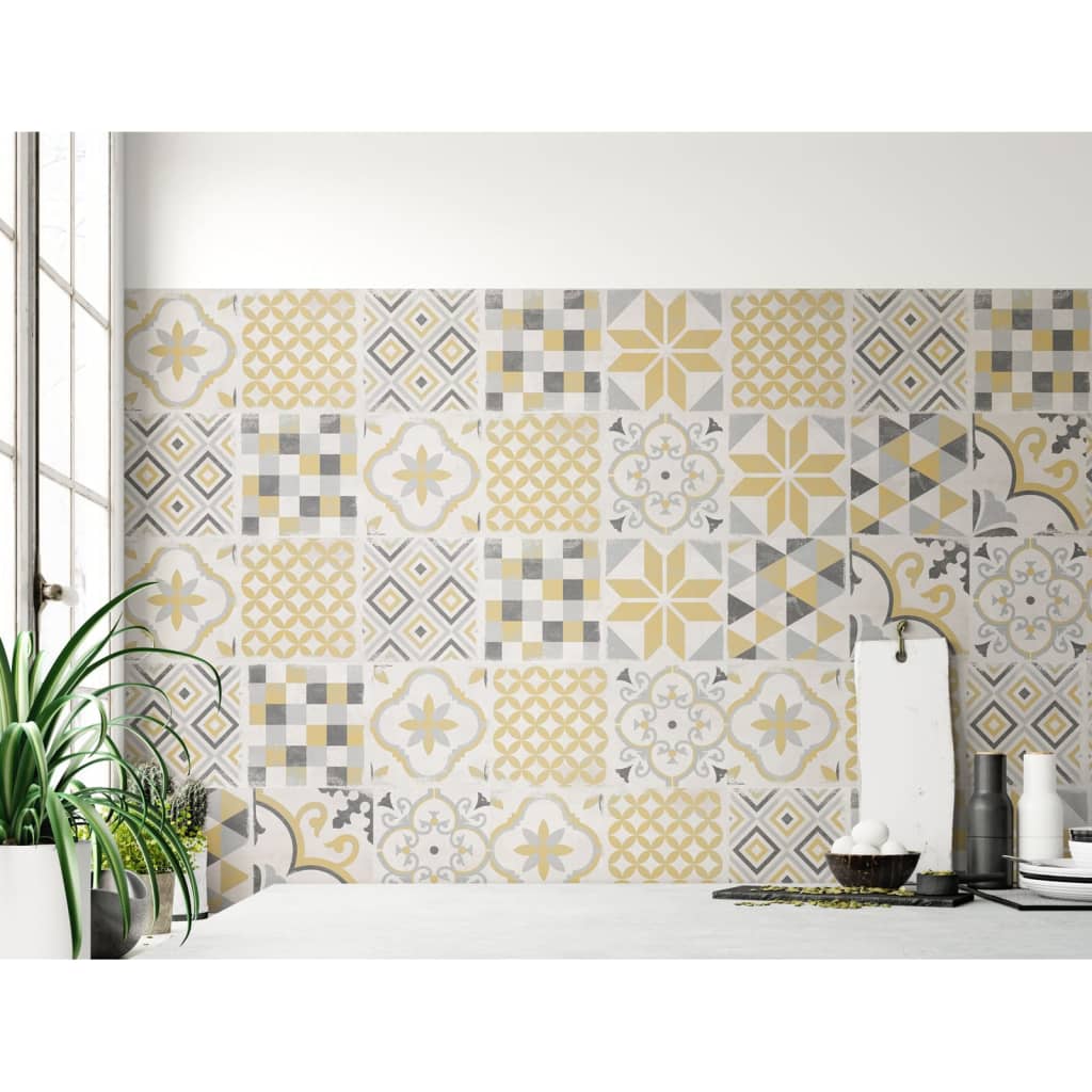 "Grosfillex Seinälaatta Accent 9 kpl 15,4x120 cm Andalusian keltainen"