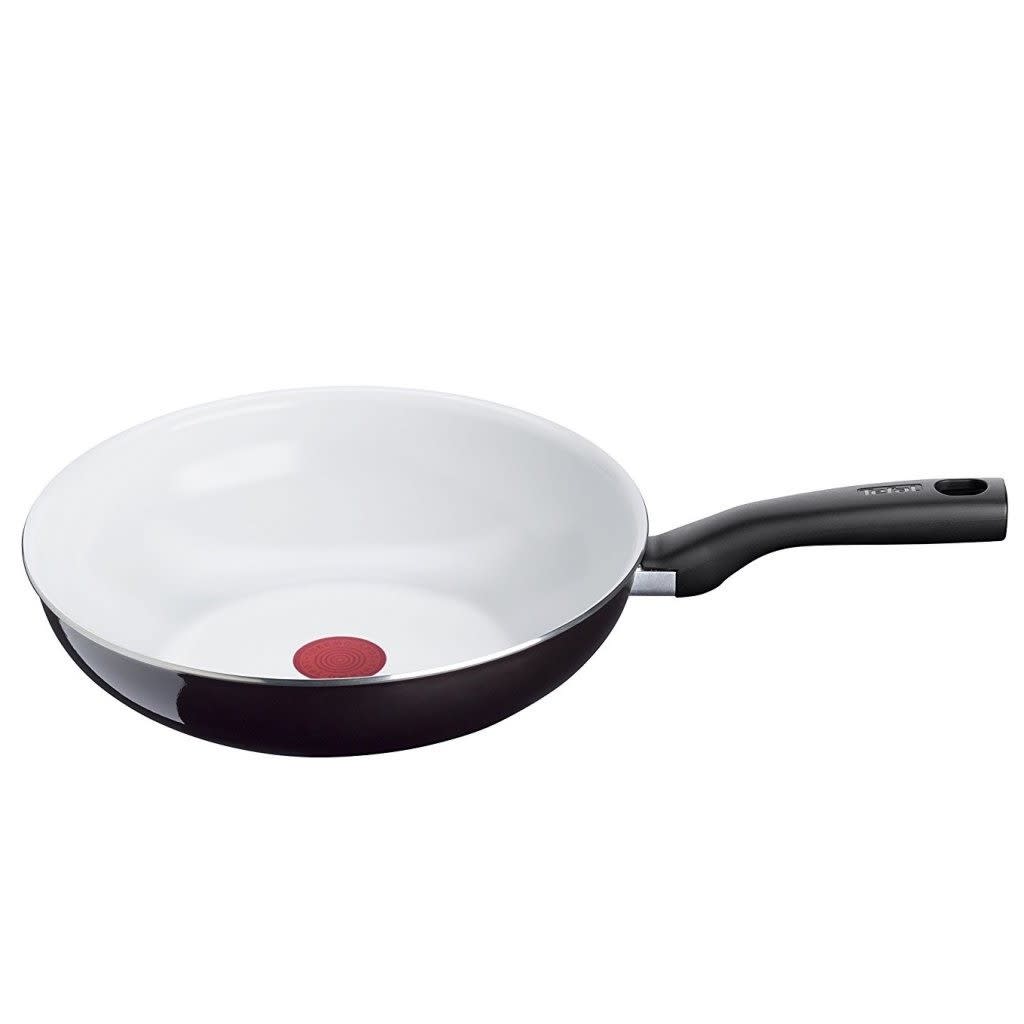 Tefal Ceramic Control White Wokpan 28cm