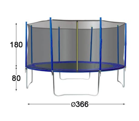 TRIGANO trampolin med sikkerhedsnet 366 cm J-JOU078