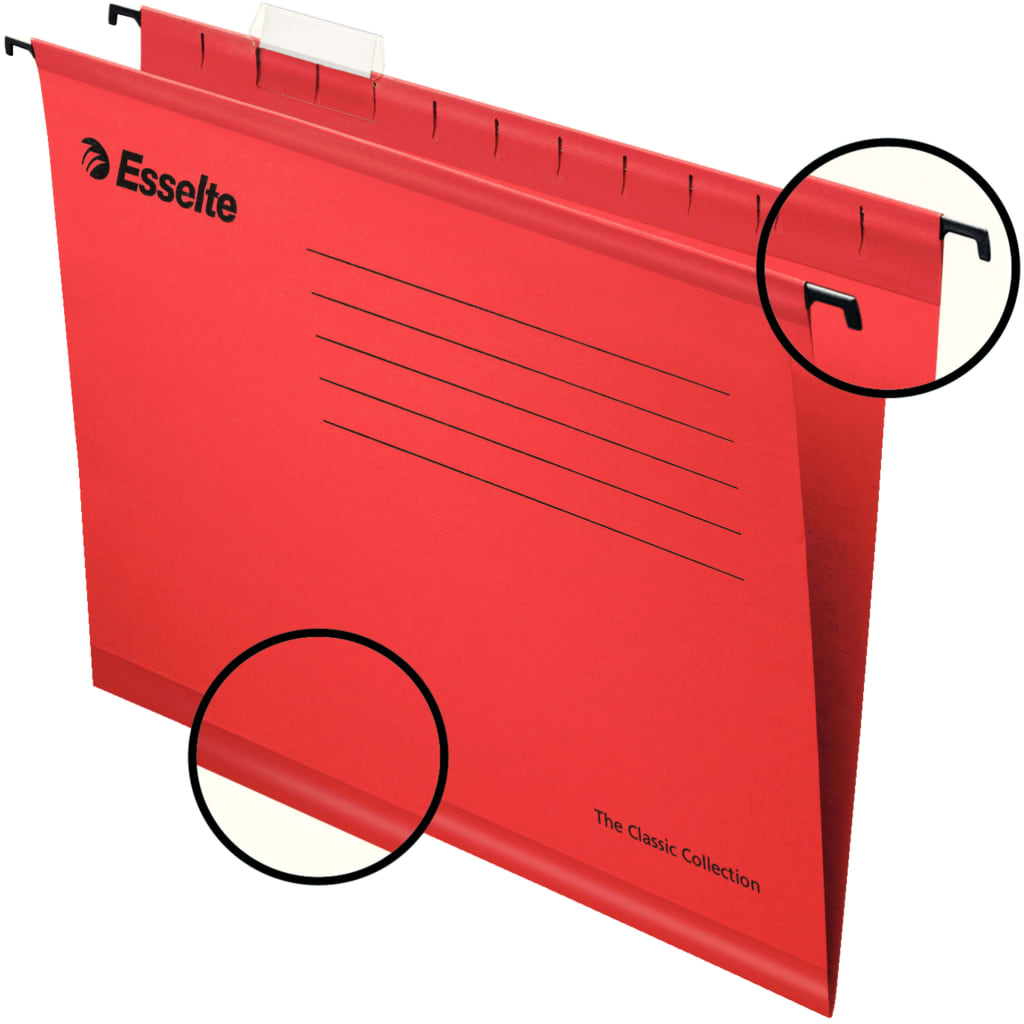 

Esselte 25 st Hangmappen versterkt rood