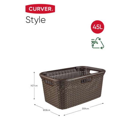 Curver Wasmand Style 45 L donkerbruin