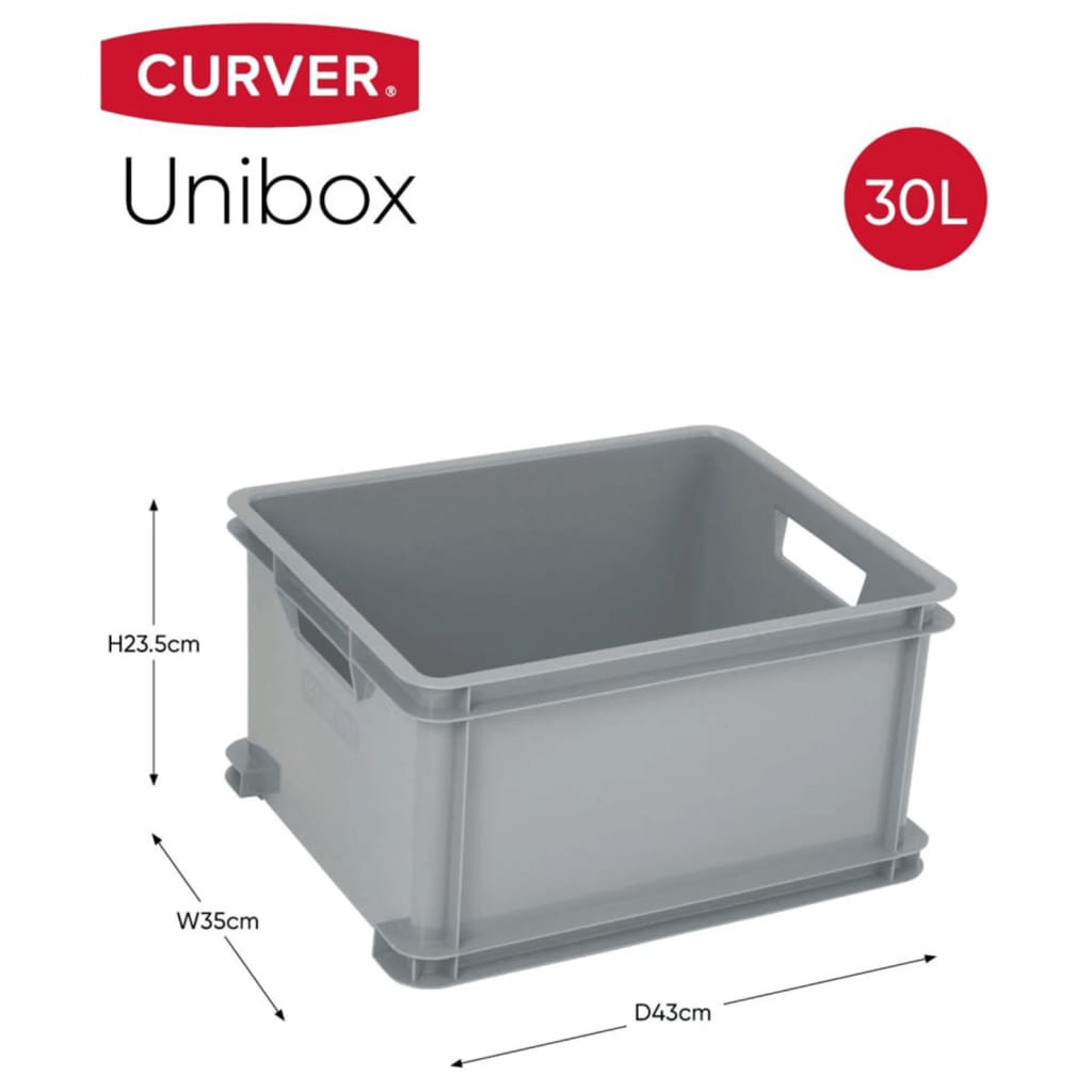 Uittreksel Ophef typist Aufbewahrungsbox Unibox L 30L Grau Curver