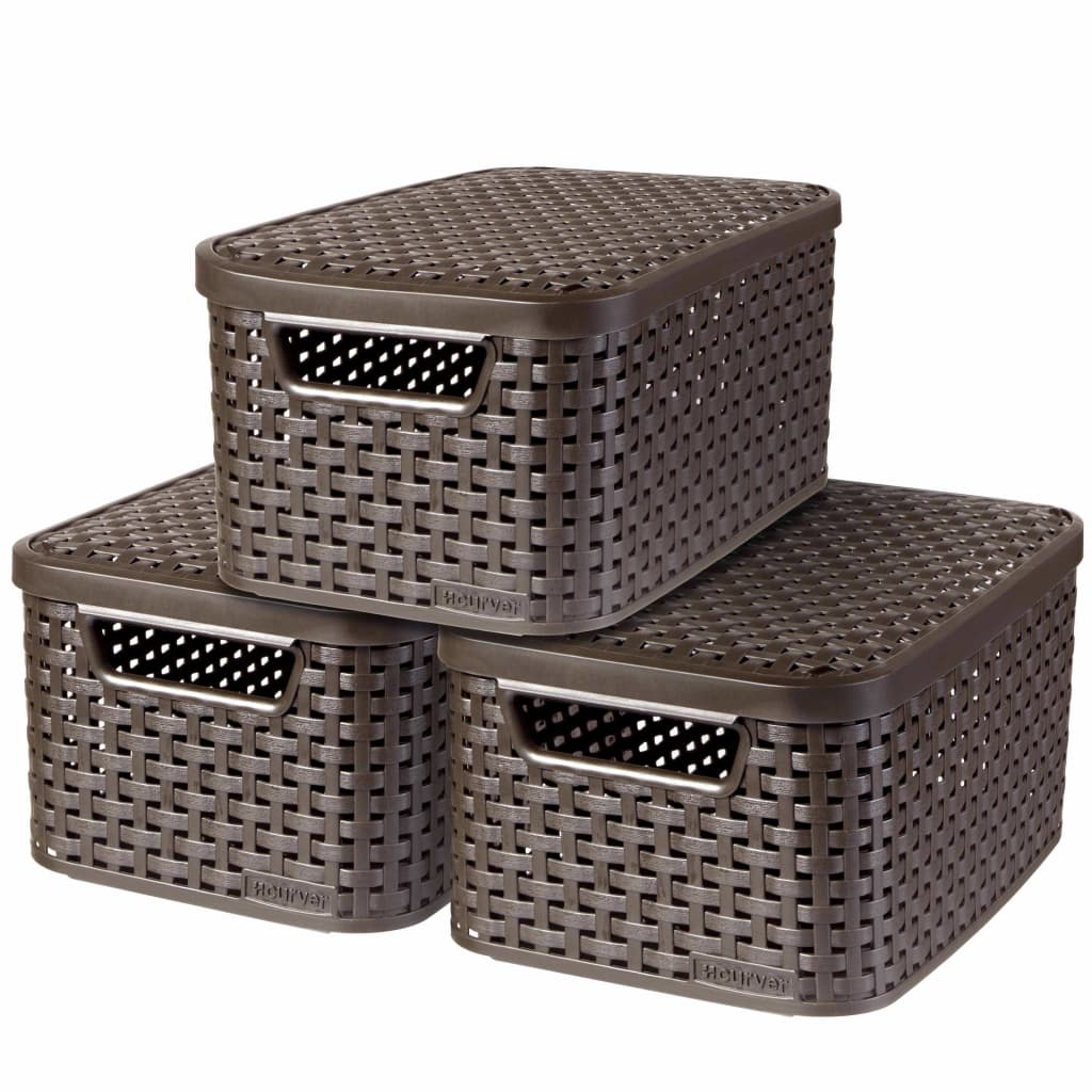 

Curver Opbergbox met deksel Style 3 st maat S bruin 240646