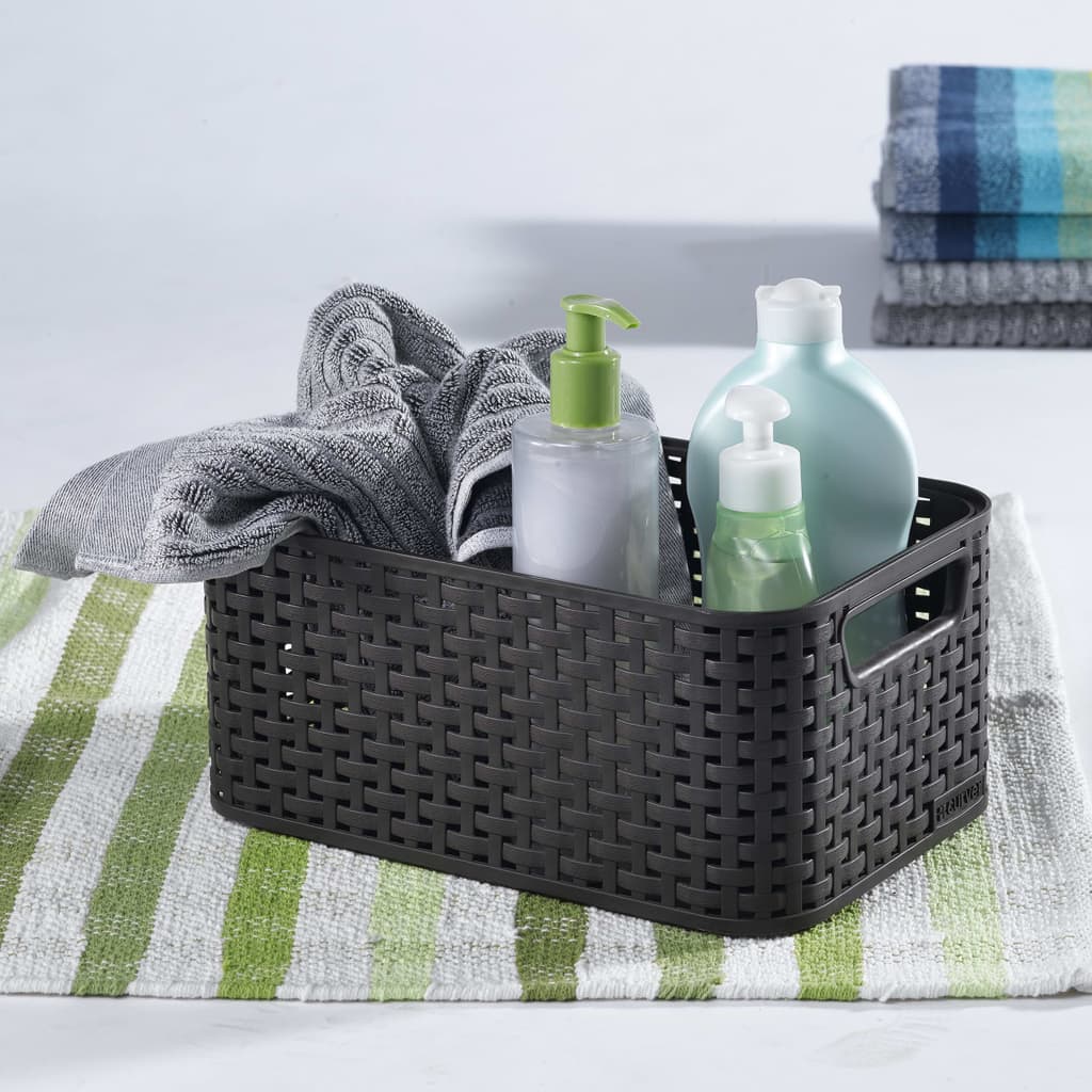 

Curver Opbergboxen met deksel Style 3 st S 6 L antracietkleurig