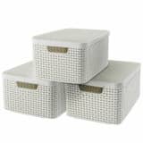 Curver Opbergdoos met deksel Style maat M wit 3 st 33618-885-00