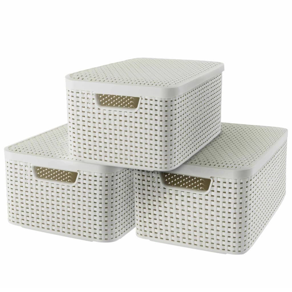 

Curver Opbergbox met deksel Style 3 st maat M wit 240654