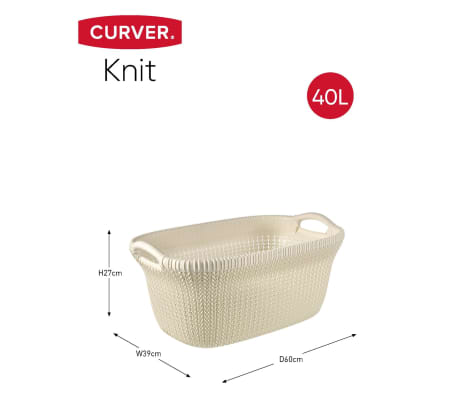 Curver Coș de rufe Knit 40L alb crem