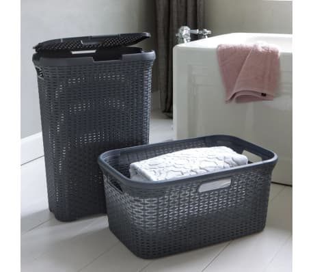 Curver Laundry Basket Set with Lid Style 2x40L Anthracite