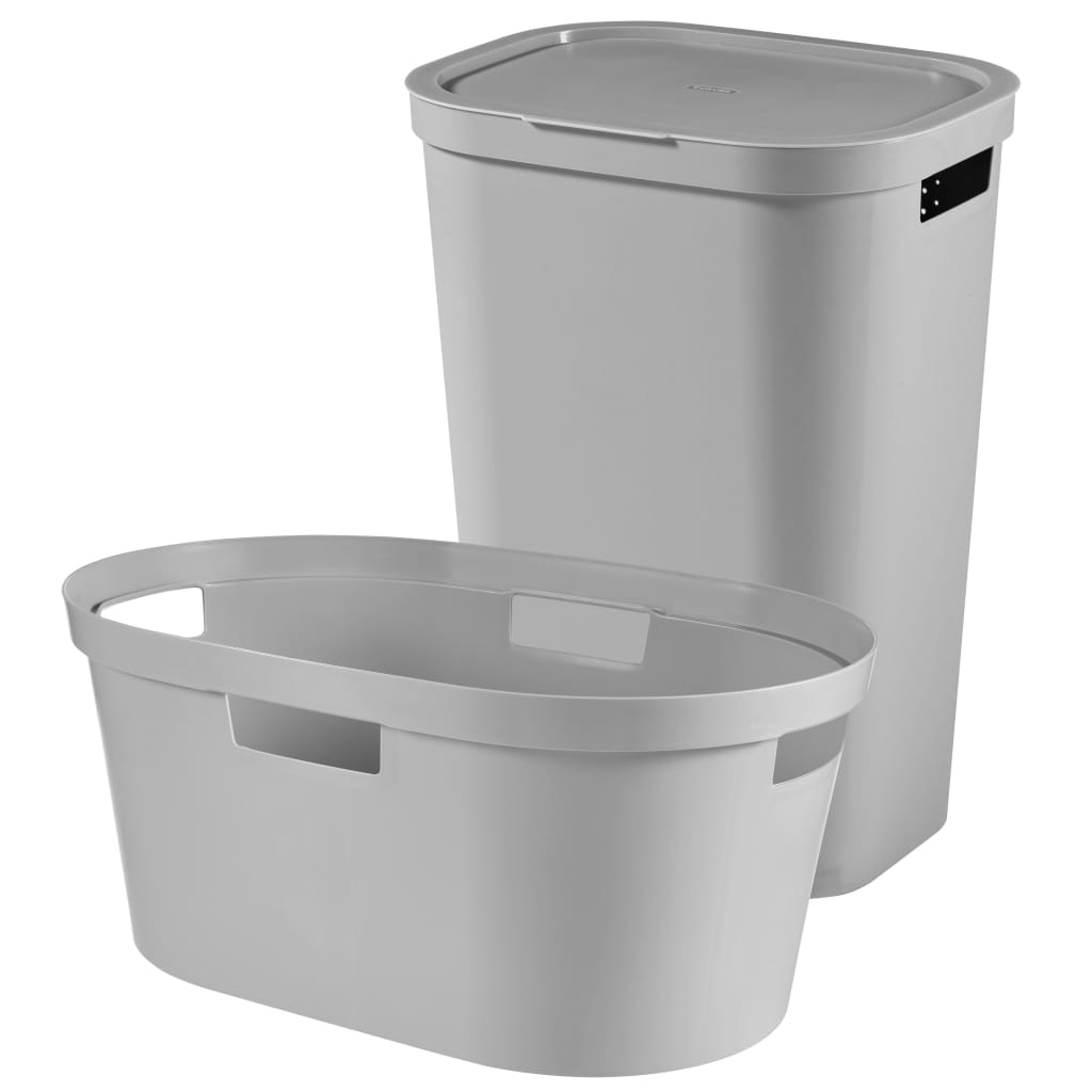 Curver Wasbox en wasmand Infinity 100 L grijs 240730