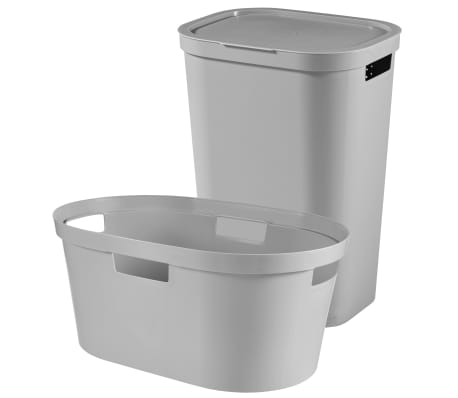 Curver Wäschekorb Grau 100L Wäschewanne Wäschesammler Wäschebox