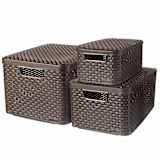 Curver Opbergmand met deksel Style bruin 3 st 08509-210-00