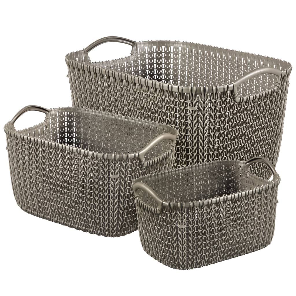 

Curver Mandenset Knit bruin 3-delig 240650