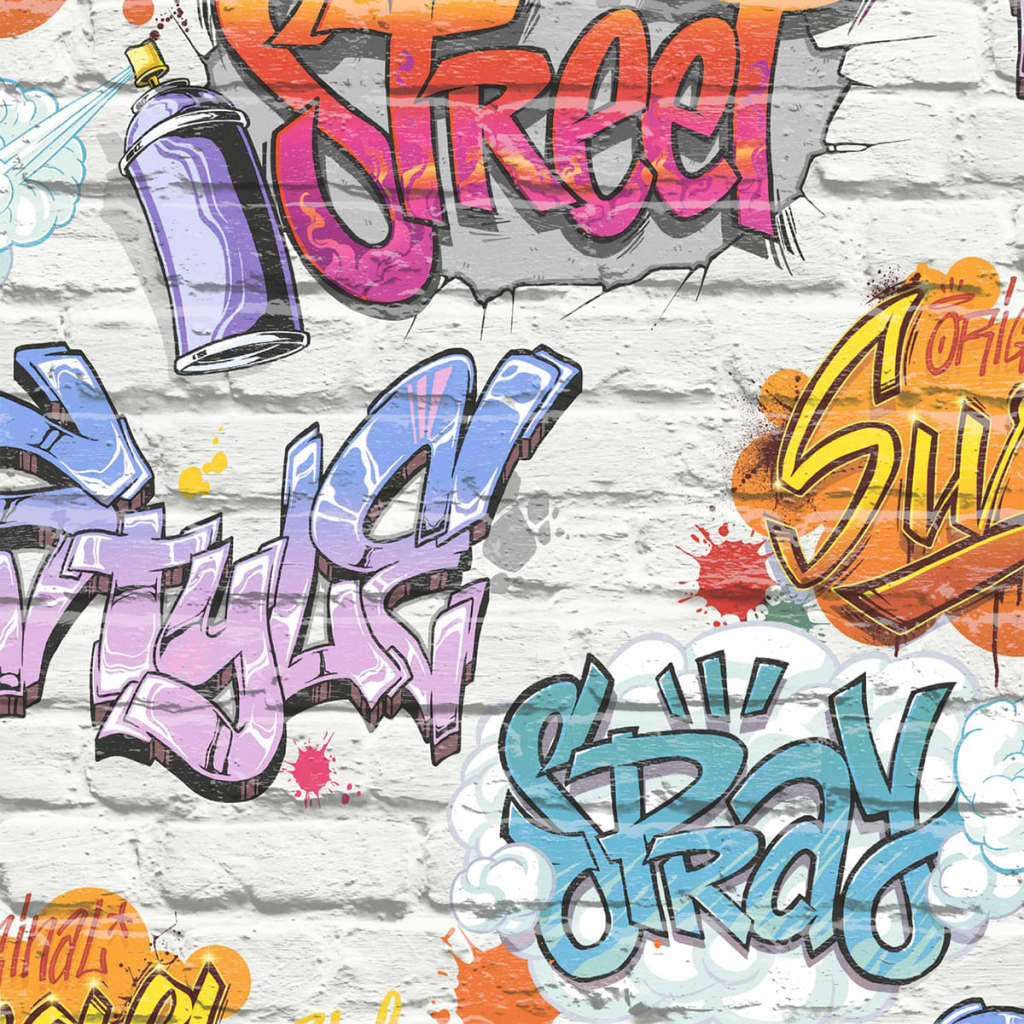 Bilde av Dutch Wallcoverings Veggpanel Grafitti Flerfarget L179-05