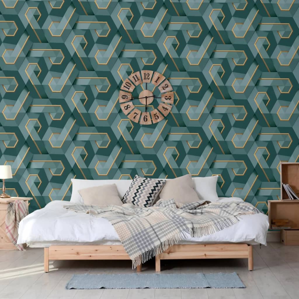 Dutch Wallcoverings Tapete Onyx Grün und Golden