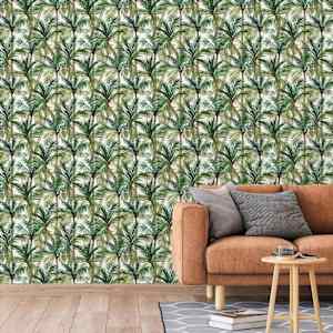 DUTCH WALLCOVERINGS Wallpaper Palm Trees Green and White